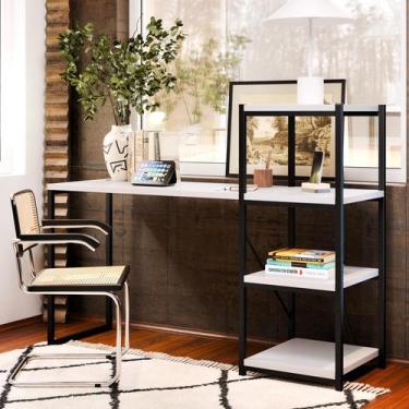Imagem de Escrivaninha Marrocos Home Office com Prateleira Estilo Industrial em 