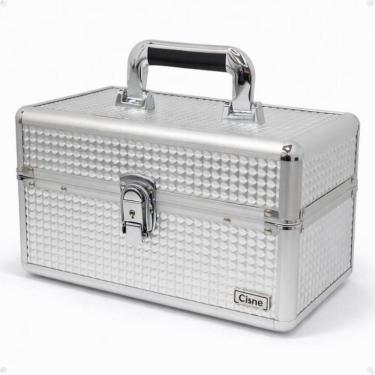 Imagem de Maleta de Maquiagem Cisne Prata com 2 Bandejas Csn-a152