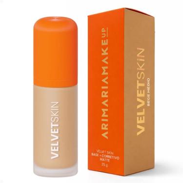 Imagem de Base e Corretivo Matte Mari Maria MakeUp Velvet Skin Bege Médio 25g