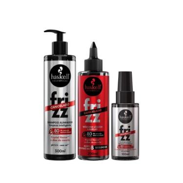 Imagem de Kit Haskell Frizz Cancelado Shampoo 300ml + Máscara Líquida 200ml + Sé