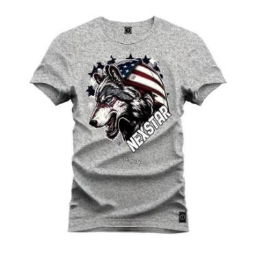 Imagem de Camiseta Plus Size Unissex Algodão Confortável Lobo Americano Nexstar-Unissex