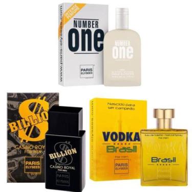 Imagem de Kit 3 Perfume Billion Cassino Royal/Number One/Vodka Amarelo - Paris E