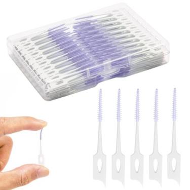 Imagem de Palitos com Fio Dental ACSKD 200 Unidades com Escova de Borracha Macia