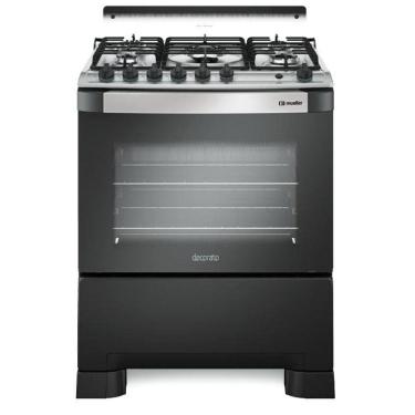 Imagem de Fogão Mueller 5 Bocas Decorato Gourmet Preto Fosco Com Timer E Tripla Chama Preto Fosco Bivolt