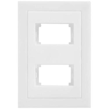 Imagem de Placa 4x2 Para 2 Módulos com Suporte Cinza Fosco Ekc30000-38 Dicompel 