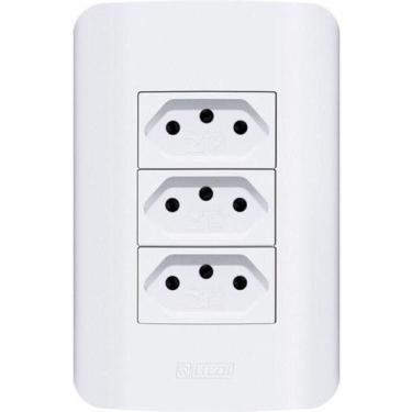 Imagem de Tomadas e Interruptores Linha Canoa 10A e 20A com Placas 4x2 e 4x4 Bra