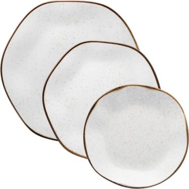 Imagem de Kit Jogo Prato Raso Fundo Sobremesa 2 Pessoas 6Pçs Maresia