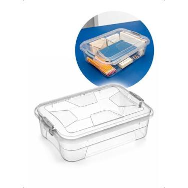 Imagem de Caixa Organizadora 6L Multiuso Transparente C/ Tampa Trava - Klizz, Tr