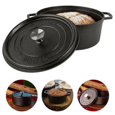 Imagem de Panela Caçarola Cocotte 18 Com Tampa Ferro Fundido 1,7 Litros Santana 