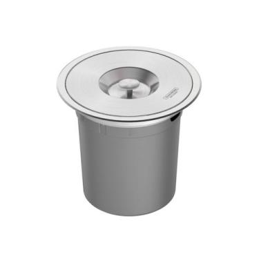 Imagem de Lixeira de Embutir Clean Round Tampa Aço Inox 5 Litros Balde Removível