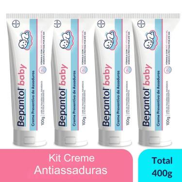 Imagem de Kit 4 Creme Pomada de Assadura VitB5 100g Cada Bepantol Baby