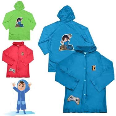 Imagem de Capa de Chuva Infantil Impermeável c/ touca p/ Menino M G GG - colorid