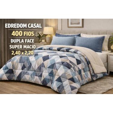 Imagem de Edredom Casal Queen Dupla Face 400 Fios Fofinho e Macio 2,40x2,20 Cobe