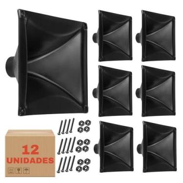 Imagem de Kit 12 Corneta LC 015 Retangular Driver Som Com Parafusos - PERMAK