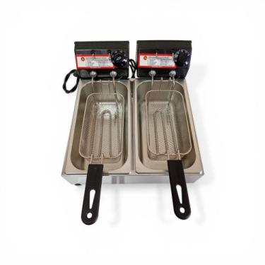 Imagem de Fritadeira Elétrica Óleo Inox Cuba Dupla Profissional 7 L - ROYALE, 22