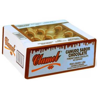 Imagem de Doce Clamel Canudo Chocolate Caixa com 50 unidades