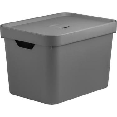Imagem de Caixa Organizadora Cube 18L OU - Martiplast, Chumbo