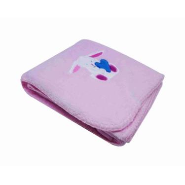 Imagem de Cobertor Infantil Bordado Rosa Estampa Sortida Niazitex