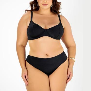Imagem de Conjunto De Biquíni, Plus Size, Top Meia Taça, Tanga Fio Dental, Até 5
