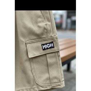 Imagem de Bermuda cargo masculina sarja com elastano - HiGH, Bege, M