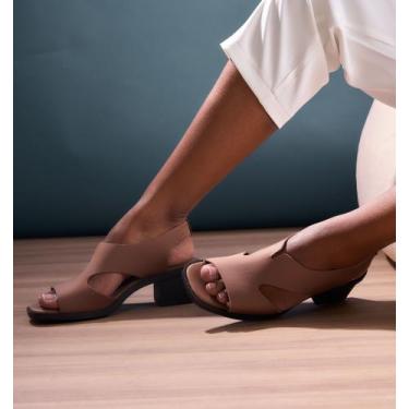 Imagem de Sandália Salto Bloco Neoprene - Avelã - DAFLON Store, 38