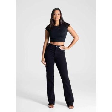 Imagem de Calça Feminina Jeans Bootcut Sawary Premium Original Cintura Alta Moda