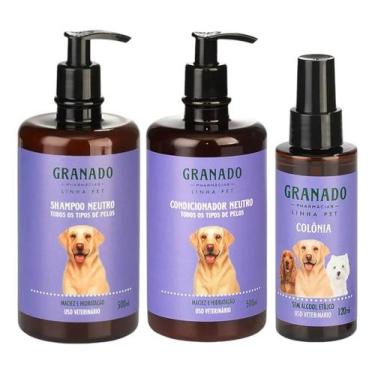 Imagem de Kit Granado Pet Shampoo e Condicionador Neutro 500ml cada e Colônia Pe