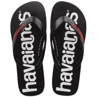Imagem de Chinelo Havaianas Top Logomania Preto Vermelho Rubi