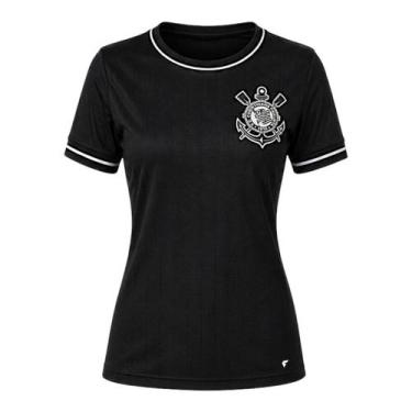 Imagem de Camiseta Braziline Corinthians Arte Feminina, P, Preto