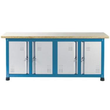 Imagem de Bancada desmontável com 4 portas e tampo em compensado pinus enverniza