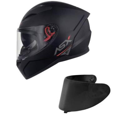 Imagem de Capacete ASX City SV Solid Preto Fosco Mais Viseira Fumê Tamanho:62, 6