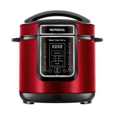 Imagem de Panela de Pressão Elétrica Mondial Digital 6L 1000W Vermelho e Preto 1