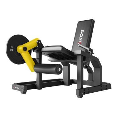 Imagem de Cadeira Flexora para Academia Plate Load Pr71 Profissional Preto e Amarelo Kikos