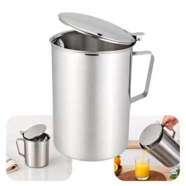 Imagem de Jarra de Inox com Tampa e Aparador de Gelo Água Suco 2L Em Casa Tem - 