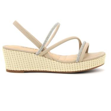 Imagem de Sandalia Dakota Y8321 Flatform Salto Anabela Brilho Feminino, 36, Taup