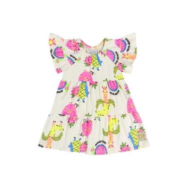 Imagem de Vestido Estampado Bebê Menina Quimby, Branco, M