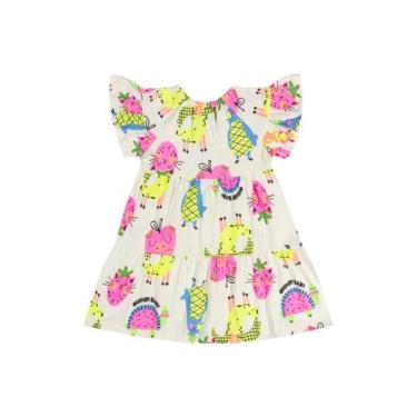 Imagem de Vestido Estampado Bebê Menina Quimby, Branco, 1