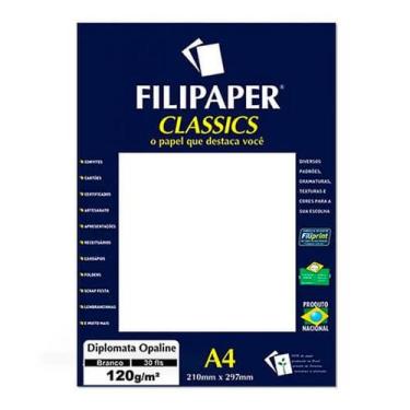 Imagem de Filipaper Diplomata Opaline 120g 30 folhas branco A4