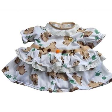 Imagem de Vestidinho para Bebê Reborn estampa Capivara - Inspyrar