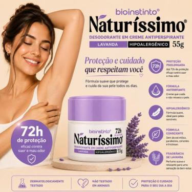 Imagem de Naturíssimo Bioinstinto Desodorante em Creme 55g  Hipoalergênico e Veg
