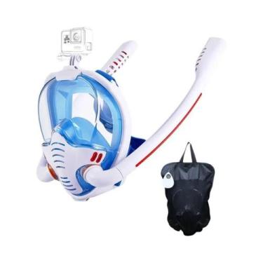 Imagem de Máscara De Snorkel Para Adultos Com Tubo Duplo De Silicone, Óculos De 