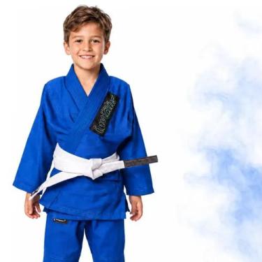 Imagem de Kimono Jiu Jitsu Infantil Azul Invictus para Competição Reforçado Camp