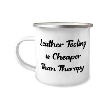 Imagem de Inspire Leather Tooling Gifts, Leather Tooling is Cheaper Than Therapy, Holiday 355 ml Caneca para ferramentas de couro