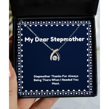 Imagem de SpreadPassion Novo colar dançante de padrasta, madrasta Thanks for Always Being There, presente para mãe, da filha