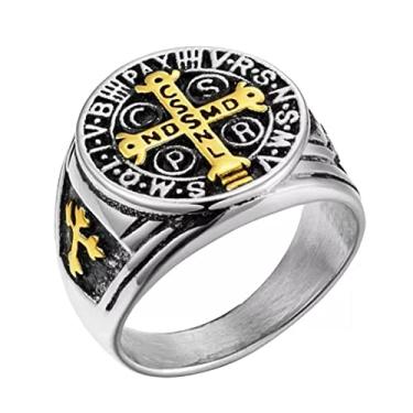 Imagem de Anel Aço Inox Medalha São Bento Devoto Papa Religião Milagre (21/22)