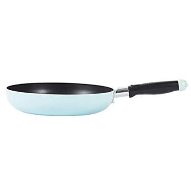 Imagem de Frigideira verde de 26 cm, frigideira antiaderente de fundo plano com frigideira menos oleosa para carne e omelete (tamanho: 26 cm de comprimento x 4,8 cm de altura)