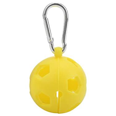 Imagem de Suporte para luva de golfe, capa de golfe com 46 mm de diâmetro portátil para bola de golfe conveniente com chaveiro para acessório de treinamento(amarelo)
