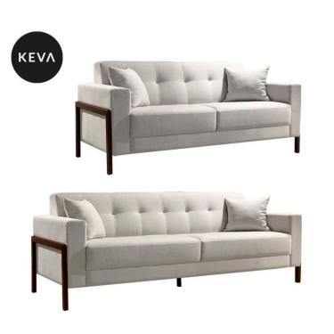 Imagem de Conjunto de Sofá 2 e 3 Lugares Kivik Copenhague Algodão Cru