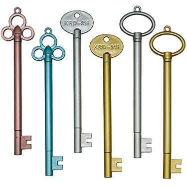 Imagem de Caneta rolo Maydahui 48 peças retrô em formato de chave, tinta de gel preta, canetas de refil divertidas e criativas para crianças, desenho, escrita, palco, dramatização