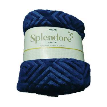 Imagem de Cobertor King Rozac Splendore Azul Geométrico